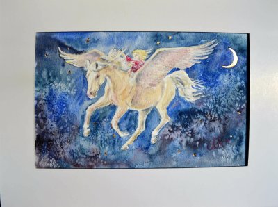 horseexplore webbutik Flyg dit akvarell av Anette Kynman 2014